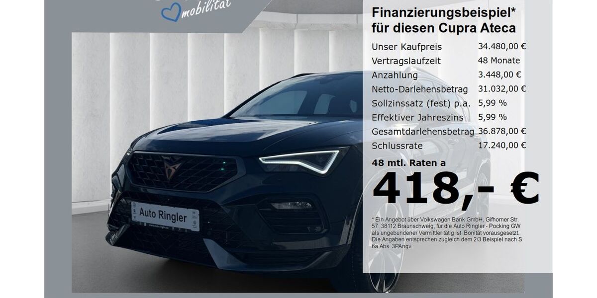 Cupra Ateca 2.500 km 34.480 &euro; Pocking 94060
