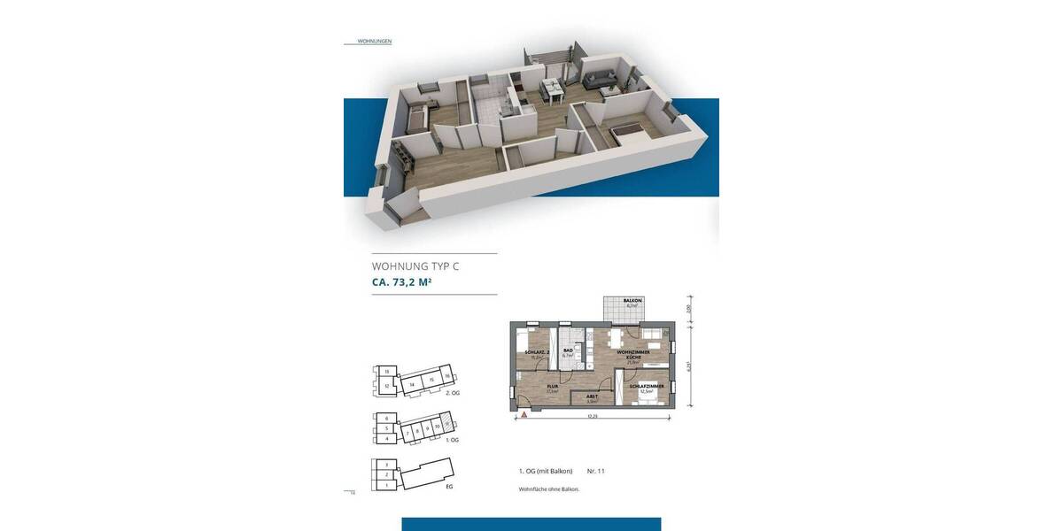 Etagenwohnung Pocking Hartkirchen - 3 Zimmer, 83 m&sup2;, 349.448&euro; | Angebot:25700526