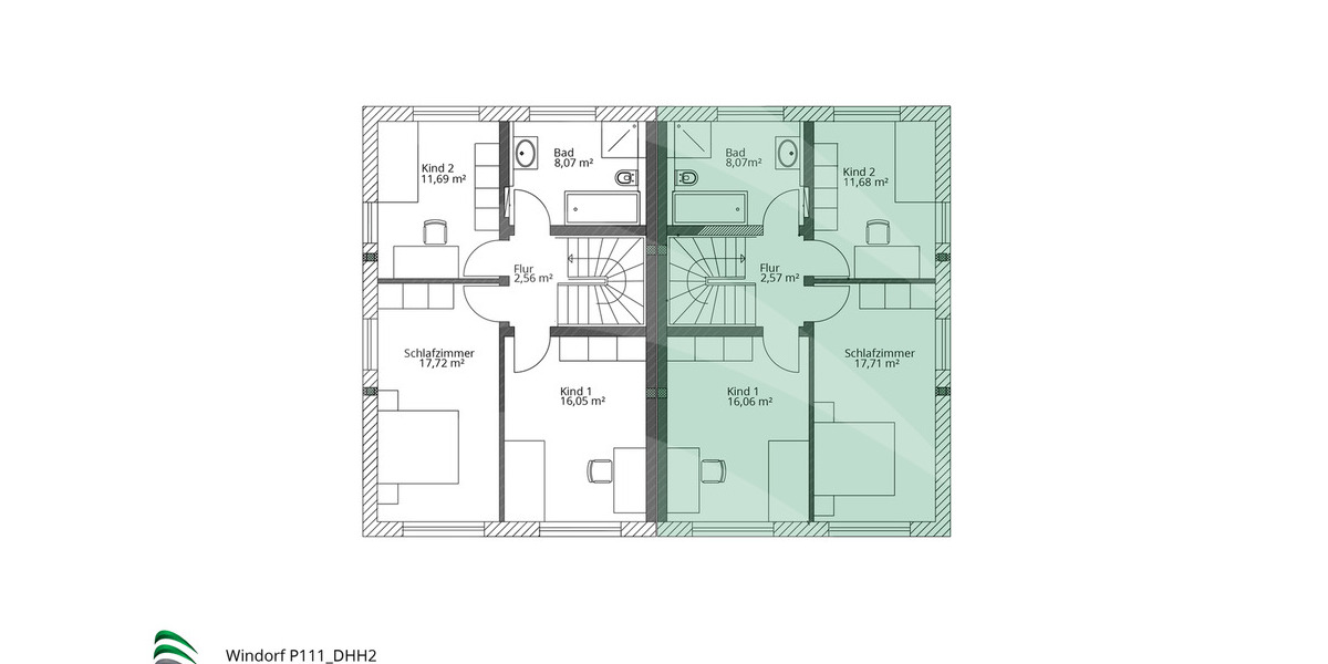 Doppelhaushälfte Windorf - 4 Zimmer, 121 m&sup2;, 499.900&euro; | Angebot:25730951