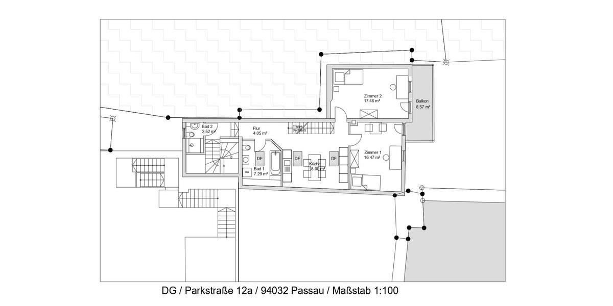 Dachgeschoßwohnung Passau Maierhof - 4 Zimmer, 96 m&sup2;, 1.050&euro; | Angebot:25868400