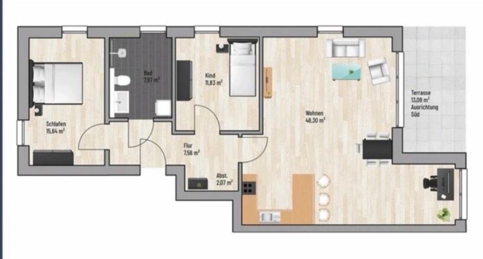 Etagenwohnung Vilshofen an der Donau - 3 Zimmer, 99 m&sup2;, 1.090&euro; | Angebot:26049389