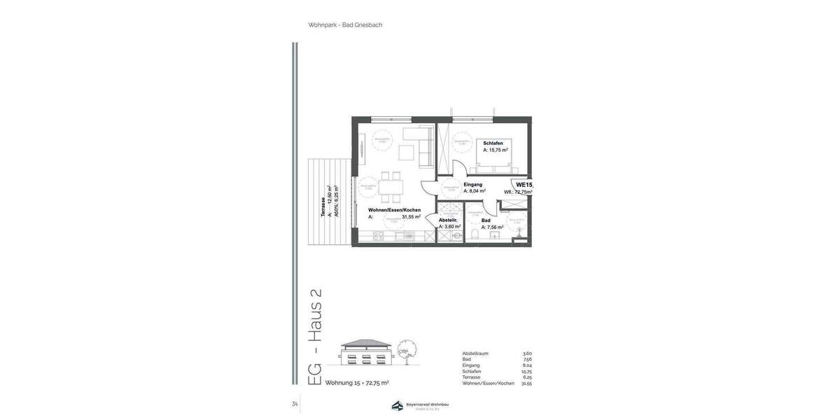Etagenwohnung Bad Griesbach im Rottal Griesbach - 2 Zimmer, 73 m&sup2;, 800&euro; | Angebot:25711011