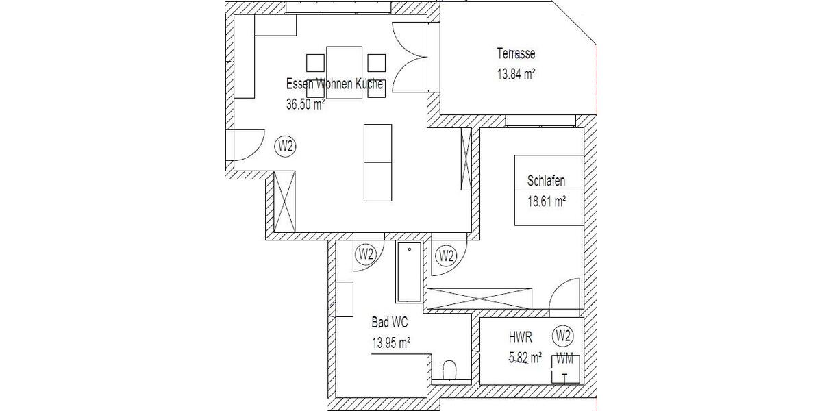 Etagenwohnung Passau Auerbach - 2 Zimmer, 80 m&sup2;, 890&euro; | Angebot:25870511