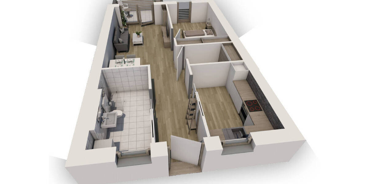 Etagenwohnung Pocking Hartkirchen - 2 Zimmer, 71 m&sup2;, 297.407&euro; | Angebot:25797709