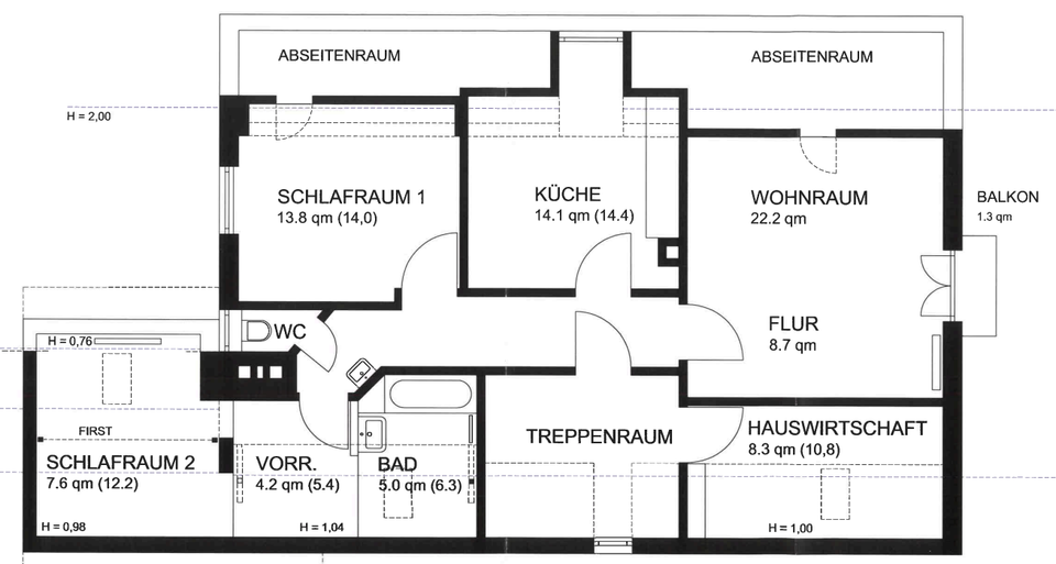 Etagenwohnung Passau Mühltal - 2.5 Zimmer, 86 m&sup2;, 800&euro; | Angebot:26687669