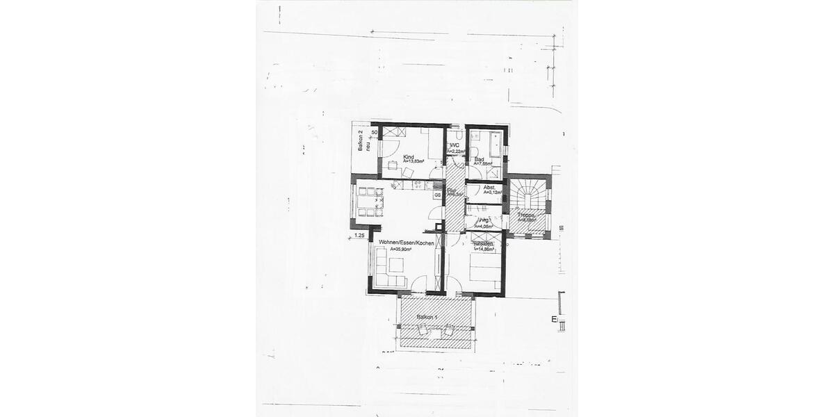 Etagenwohnung Hauzenberg - 3 Zimmer, 96 m&sup2;, 860&euro; | Angebot:25827632