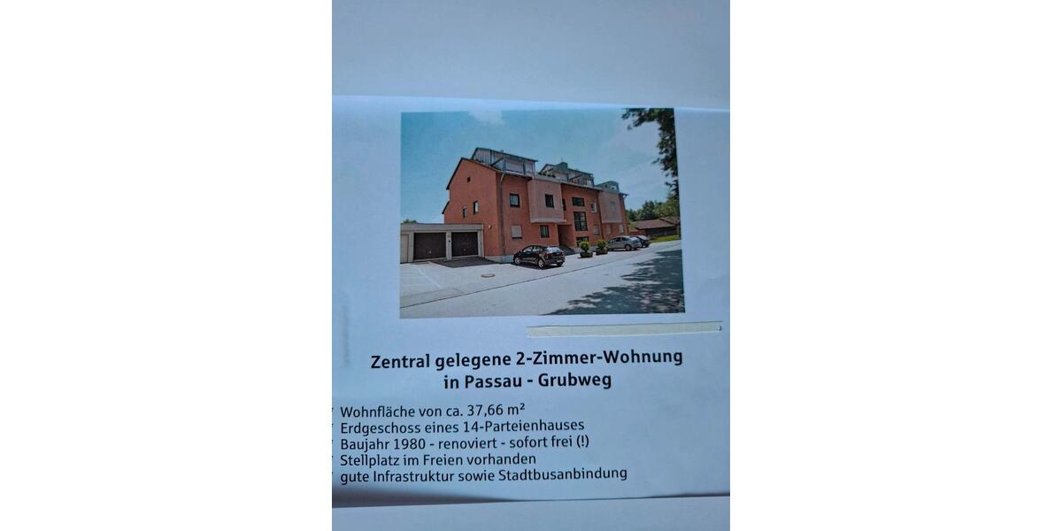 Erdgeschoßwohnung Passau Maierhof - 2 Zimmer, 38 m&sup2;, 98.000&euro; | Angebot:27279457