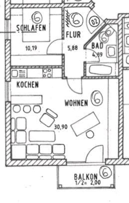 Etagenwohnung Vilshofen an der Donau - 2 Zimmer, 54 m&sup2;, 500&euro; | Angebot:25047885