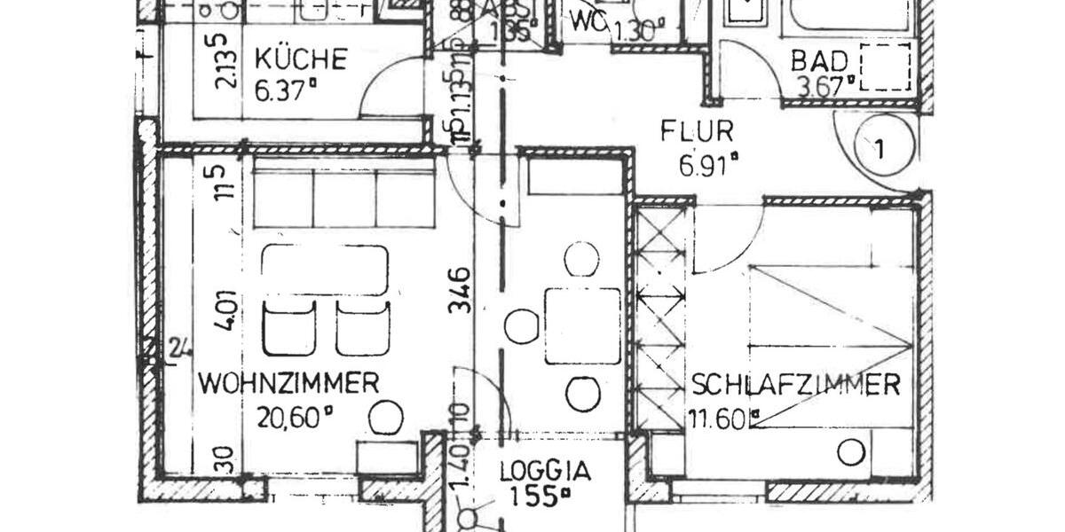 Erdgeschoßwohnung Passau Mühltal - 2.5 Zimmer, 54 m&sup2;, 690&euro; | Angebot:26035482