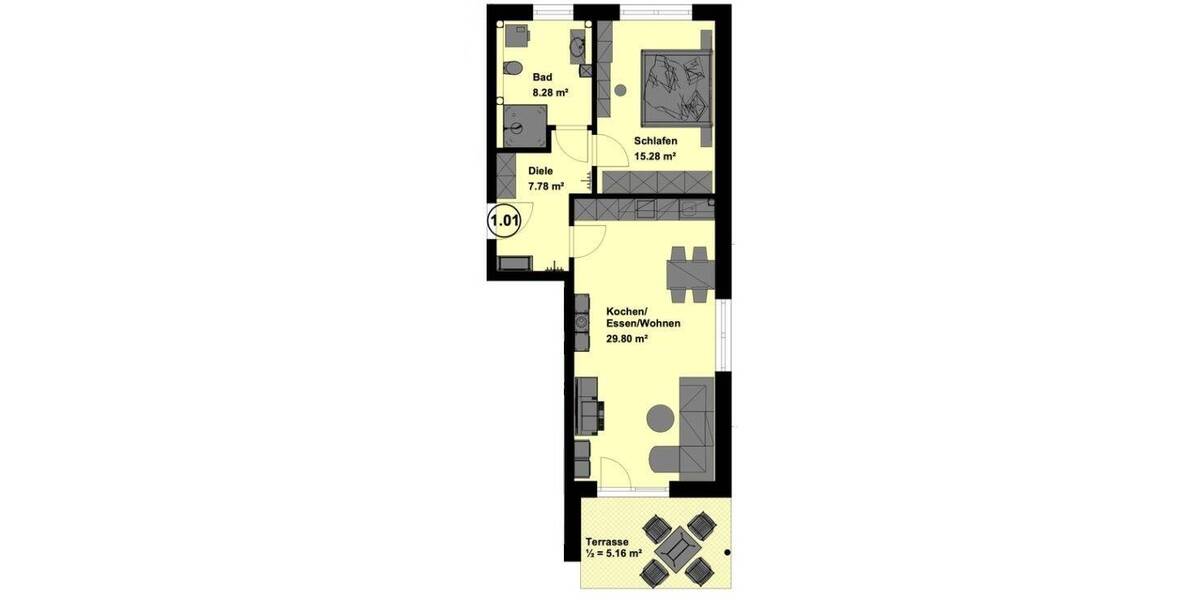 Etagenwohnung Passau Heining - 2 Zimmer, 67 m&sup2;, 317.000&euro; | Angebot:26644586