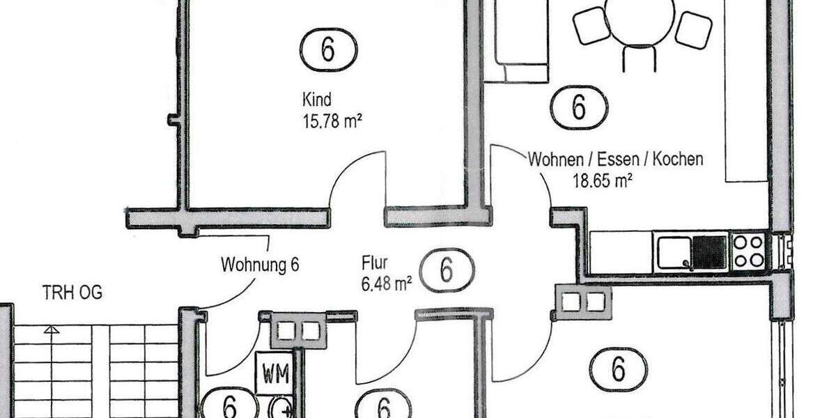 Etagenwohnung Pocking - 4 Zimmer, 65 m&sup2;, 138.000&euro; | Angebot:25698491