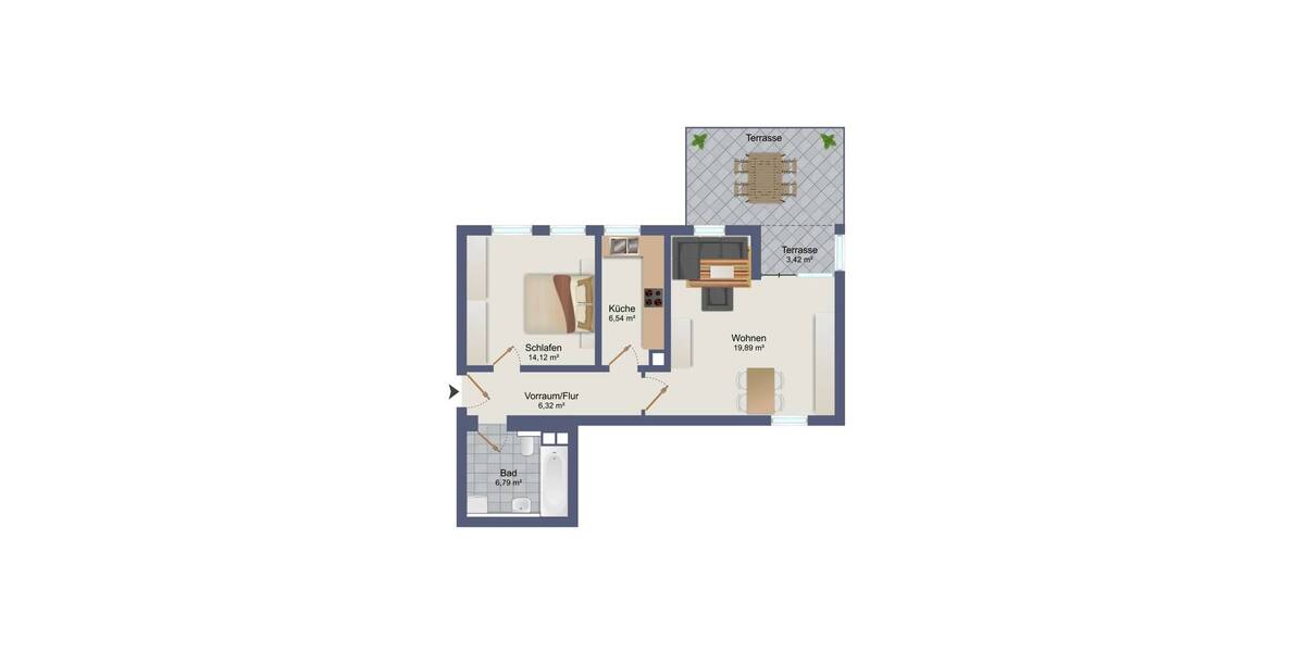 Etagenwohnung Passau Haidenhof-Süd - 2 Zimmer, 59 m&sup2;, 169.000&euro; | Angebot:26018285