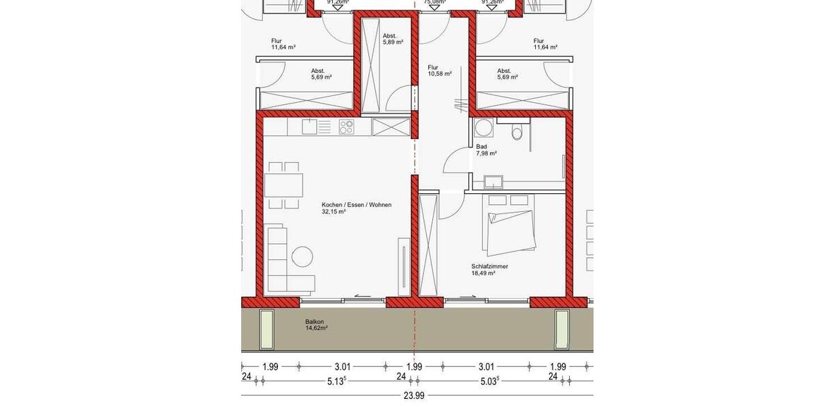 Etagenwohnung Tiefenbach - 2 Zimmer, 82 m&sup2;, 925&euro; | Angebot:23552442