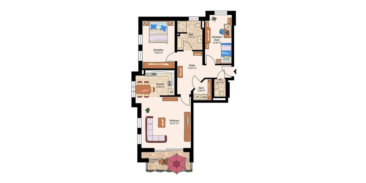 Etagenwohnung Kirchham Kirchham - 3 Zimmer, 91 m&sup2;, 389.000&euro; | Angebot:25700522