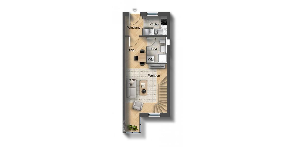 Maisonettenwohnung Bad Griesbach im Rottal - 2 Zimmer, 57 m&sup2;, 590&euro; | Angebot:25959706