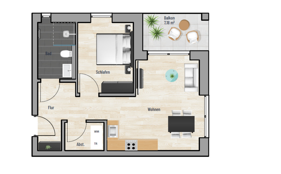 Etagenwohnung Vilshofen an der Donau - 2 Zimmer, 53 m&sup2;, 660&euro; | Angebot:25872241