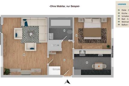 Wohnung Freyung - 2 Zimmer, 58 m&sup2;, 450&euro; | Angebot:25986600