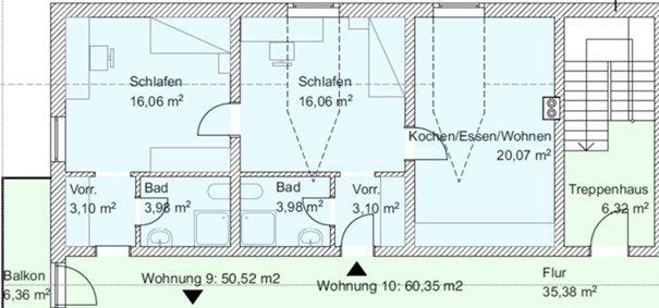 Dachgeschoßwohnung Wegscheid - 3 Zimmer, 65 m&sup2;, 480&euro; | Angebot:26022253
