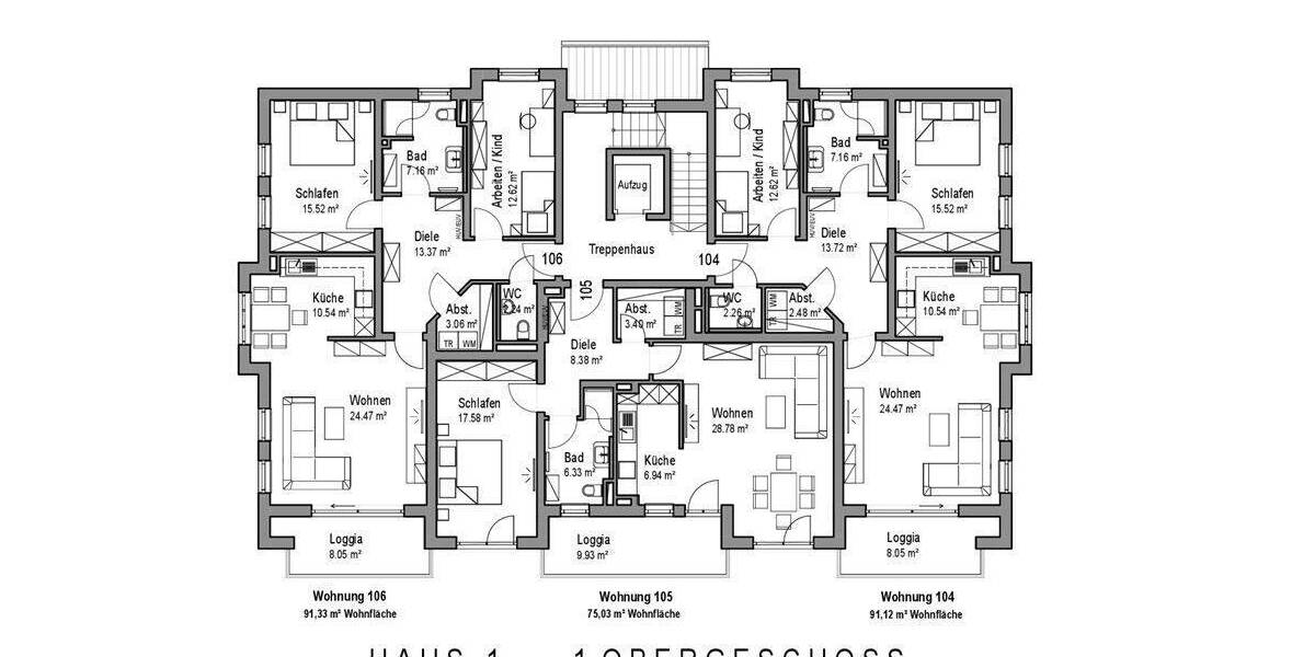 Etagenwohnung Kirchham Kirchham - 3 Zimmer, 91 m&sup2;, 389.000&euro; | Angebot:25700522