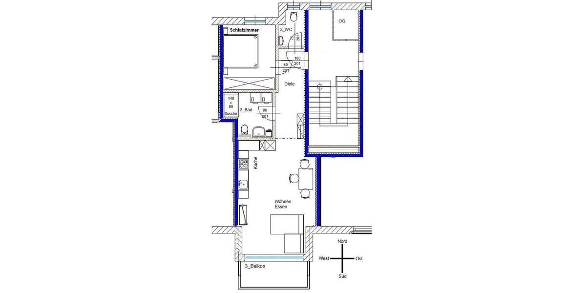 Etagenwohnung Neuhaus am Inn Mittich - 2 Zimmer, 60 m&sup2;, 775&euro; | Angebot:25711005