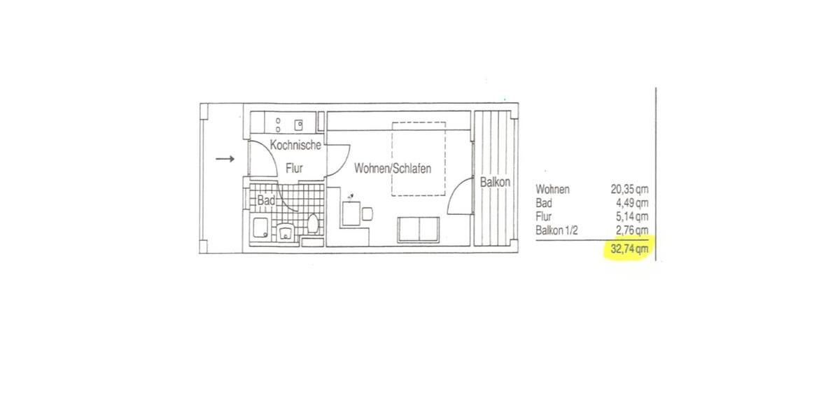 Erdgeschoßwohnung Kirchham - 1 Zimmer, 33 m&sup2;, 370&euro; | Angebot:26000197