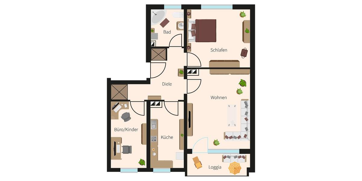 Etagenwohnung Passau Maierhof - 3 Zimmer, 73 m&sup2;, 285.000&euro; | Angebot:26566896