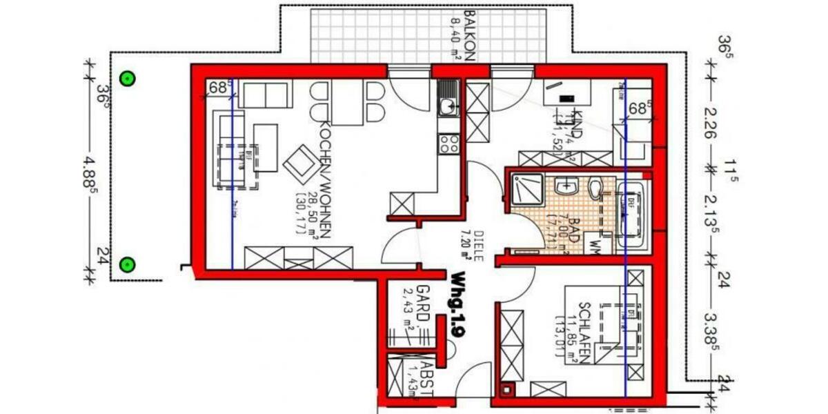 Dachgeschoßwohnung Passau Auerbach - 3 Zimmer, 71 m&sup2;, 850&euro; | Angebot:25550313
