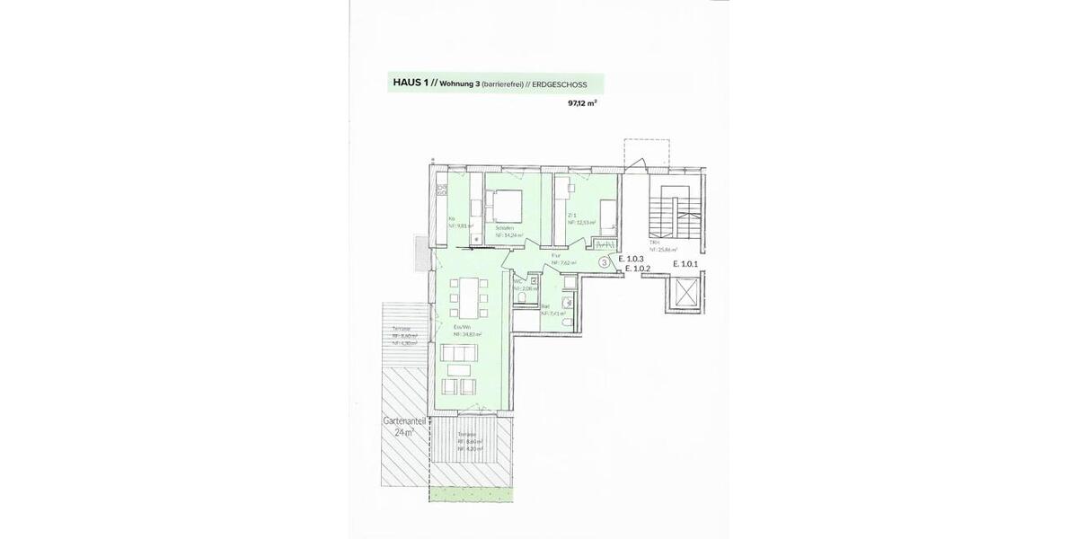 Erdgeschoßwohnung Bad Füssing - 4 Zimmer, 106 m&sup2;, 1.800&euro; | Angebot:22566171