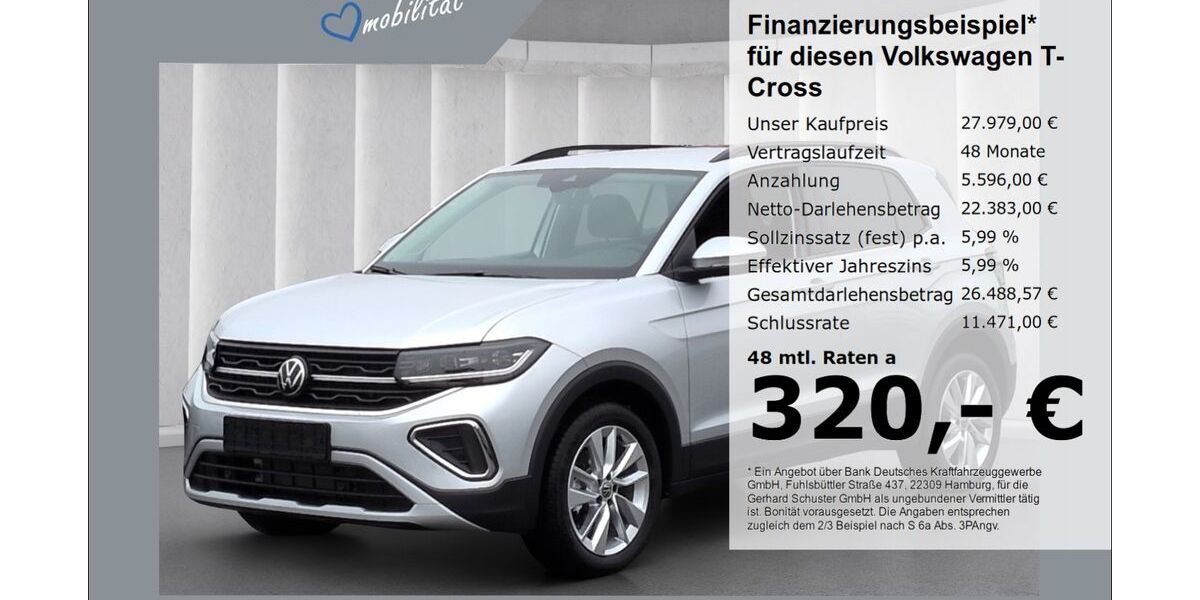 VW T-Cross 1.211 km 27.979 &euro; Ruhstorf 94099