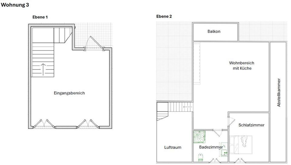 Dachgeschoßwohnung Passau Mühltal - 2.5 Zimmer, 62 m&sup2;, 650&euro; | Angebot:26023612