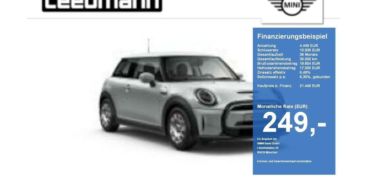 Mini Cooper SE 29.701 km 21.449 &euro; Passau 94036