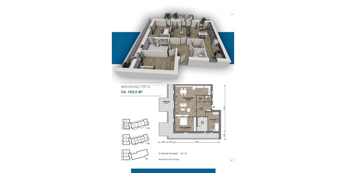 Etagenwohnung Pocking Hartkirchen - 3 Zimmer, 83 m&sup2;, 349.448&euro; | Angebot:25700526