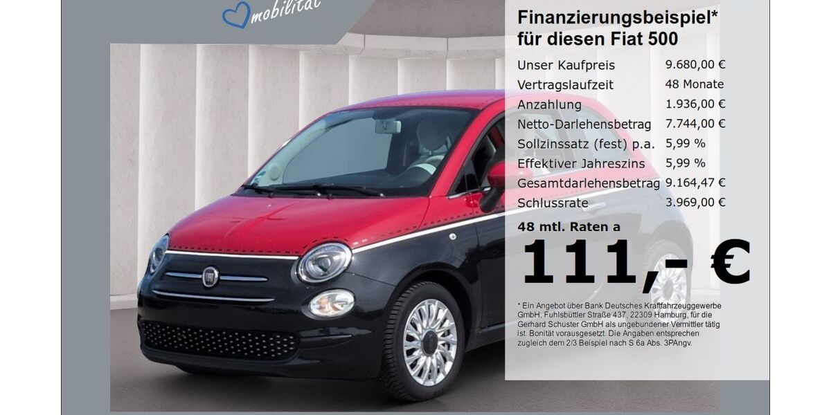 Fiat 500 83.843 km 9.680 &euro; Ruhstorf 94099