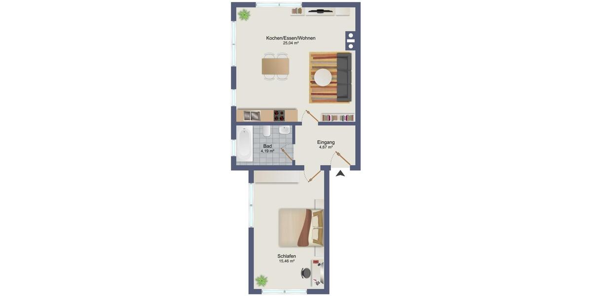 Etagenwohnung Waldkirchen - 2 Zimmer, 52 m&sup2;, 630&euro; | Angebot:25647245