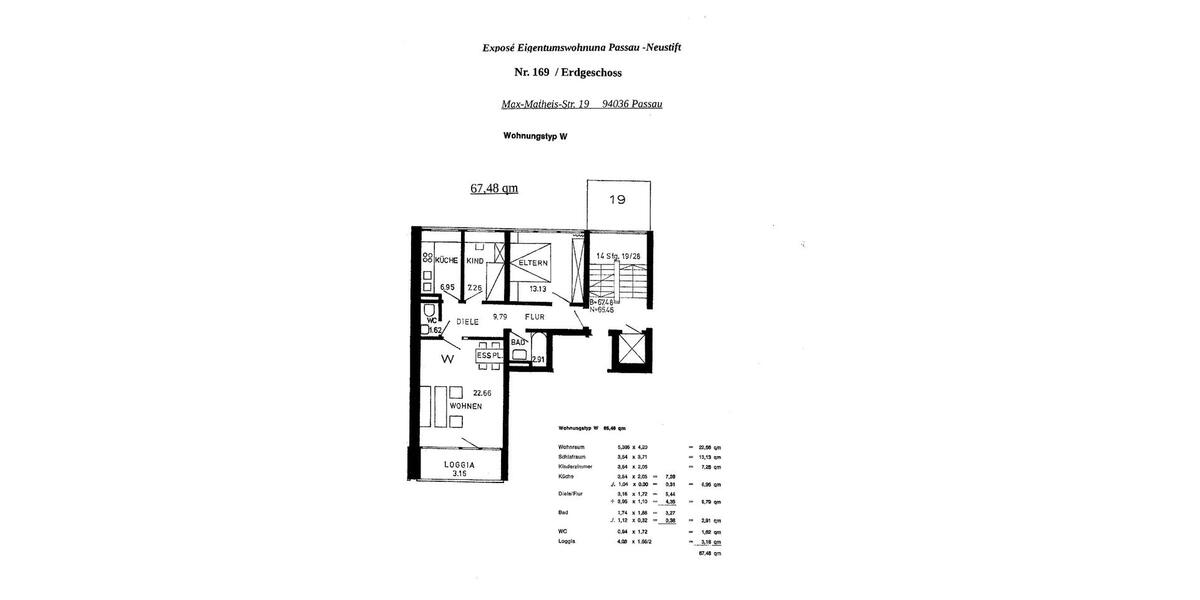 Erdgeschoßwohnung Passau Auerbach - 3 Zimmer, 68 m&sup2;, 159.900&euro; | Angebot:20182148