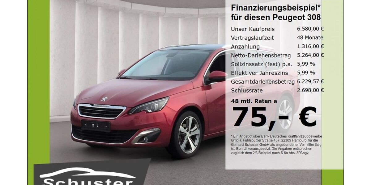 Peugeot 308 95.297 km 6.280 &euro; Ruhstorf 94099