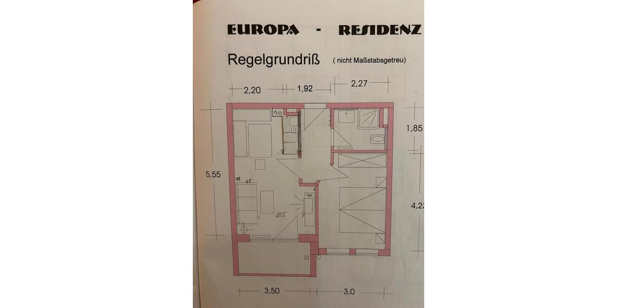 Etagenwohnung Bad Füssing - 2 Zimmer, 40 m&sup2;, 139.000&euro; | Angebot:27246847