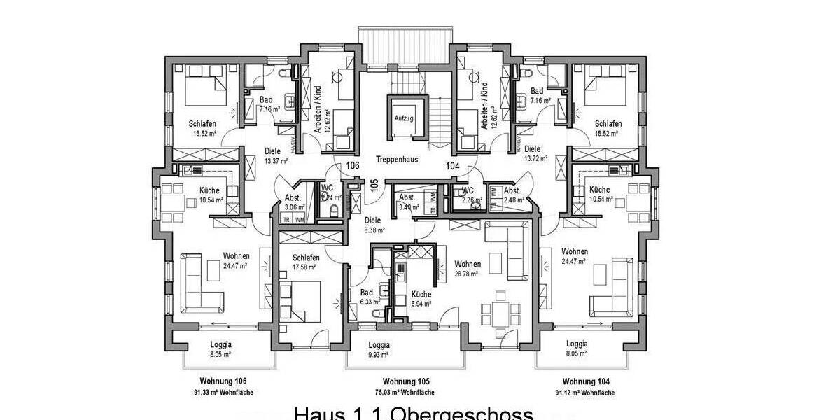 Etagenwohnung Kirchham - 3 Zimmer, 91 m&sup2;, 389.000&euro; | Angebot:25821078