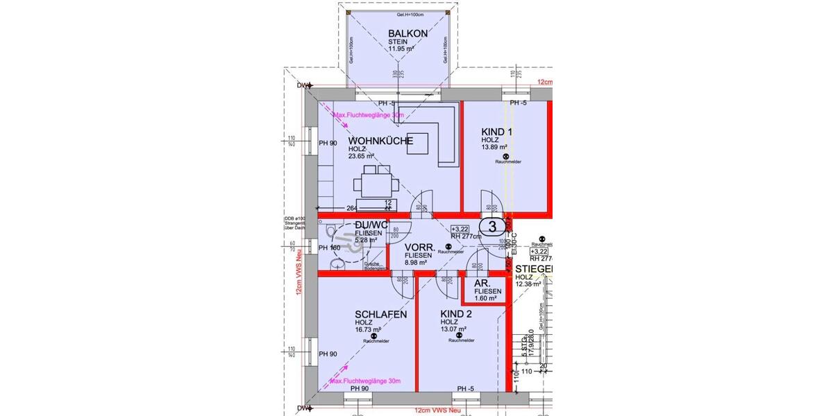 Etagenwohnung Kirchham - 4 Zimmer, 83 m&sup2;, 950&euro; | Angebot:26047318