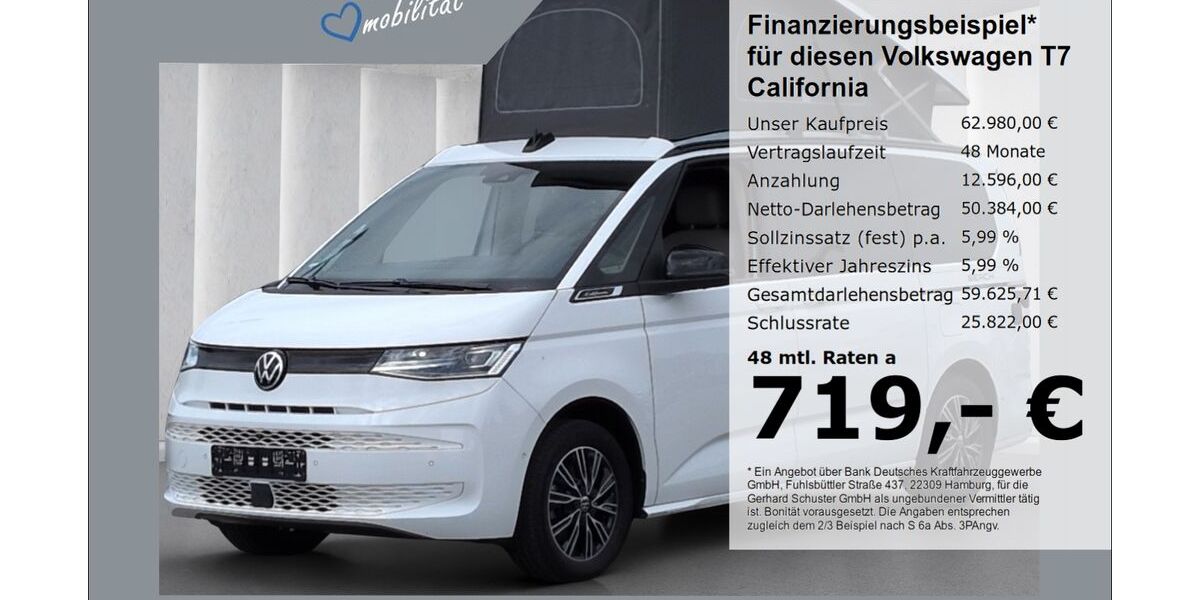 VW T7 California 30.999 km 62.980 &euro; Ruhstorf 94099