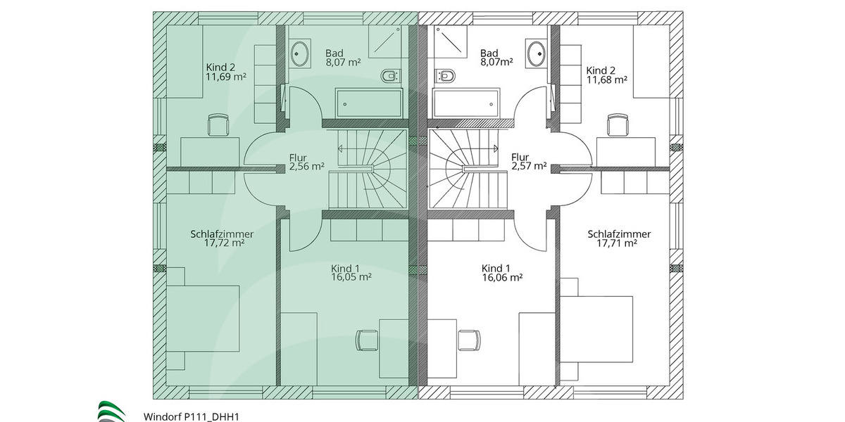 Doppelhaushälfte Windorf - 4 Zimmer, 121 m&sup2;, 509.900&euro; | Angebot:25730956