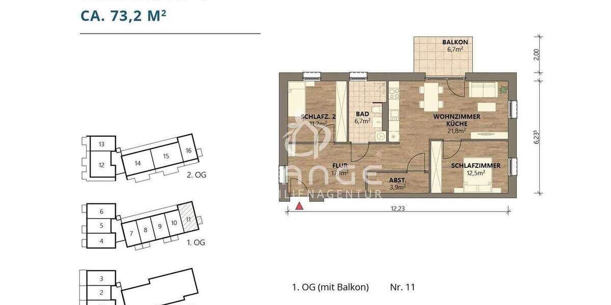 Etagenwohnung Pocking Hartkirchen - 2 Zimmer, 71 m&sup2;, 297.407&euro; | Angebot:25670736