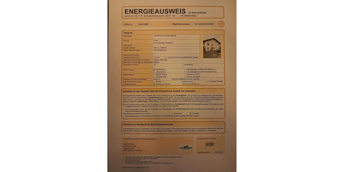 Doppelhaushälfte Bayerbach - 9 Zimmer, 141 m&sup2;, 1.400&euro; | Angebot:26026452