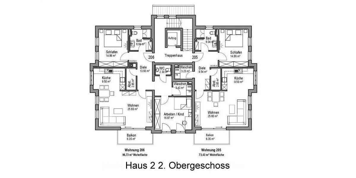 Etagenwohnung Kirchham - 3 Zimmer, 91 m&sup2;, 389.000&euro; | Angebot:25821078