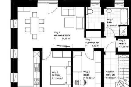Wohnung Bad Birnbach Asenham - 3 Zimmer, 75 m&sup2;, 825&euro; | Angebot:27601972