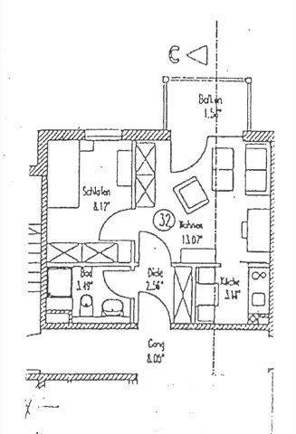 Etagenwohnung Passau Haidenhof-Süd - 2 Zimmer, 32 m&sup2;, 430&euro; | Angebot:25685462