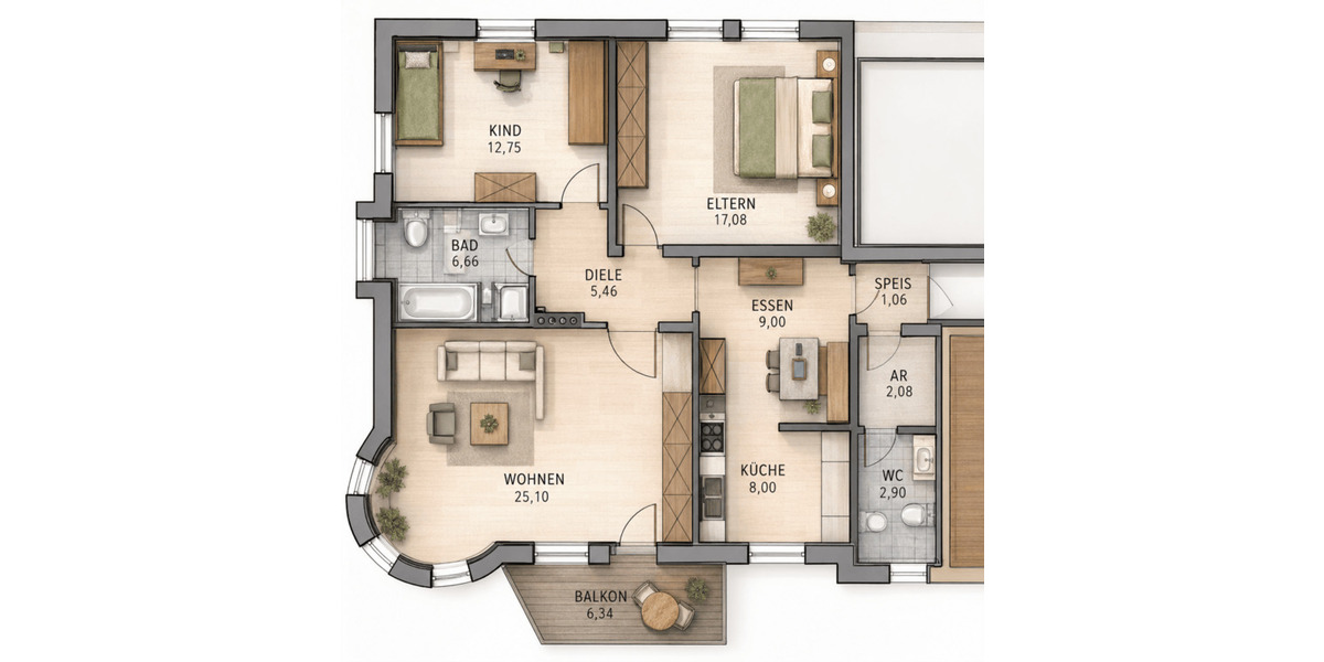 Terrassenwohnung Passau Heining - 3 Zimmer, 90 m&sup2;, 259.000&euro; | Angebot:26797239