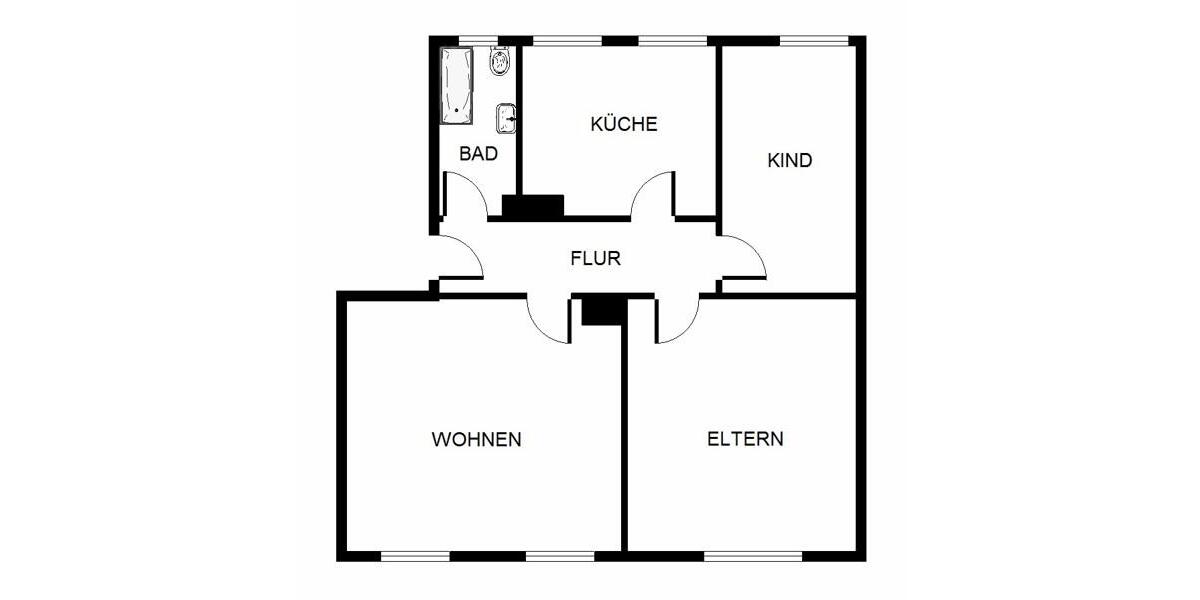 Etagenwohnung Passau Mühltal - 3 Zimmer, 68 m&sup2;, 711&euro; | Angebot:24407024