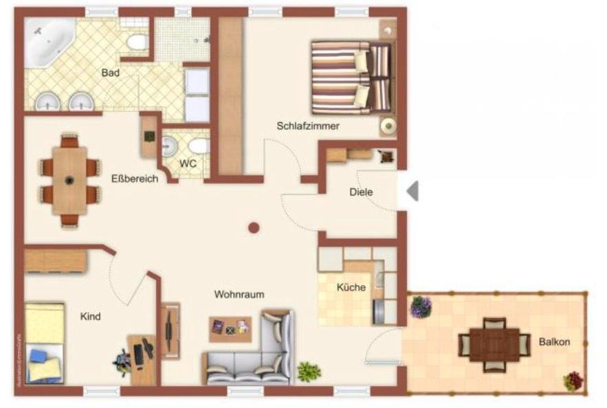 Etagenwohnung Waldkirchen - 3 Zimmer, 115 m&sup2;, 890&euro; | Angebot:25971883