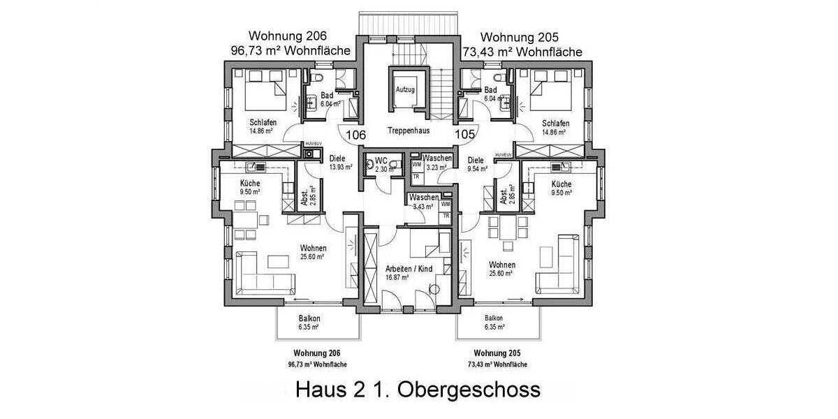 Etagenwohnung Kirchham - 3 Zimmer, 91 m&sup2;, 389.000&euro; | Angebot:25821078